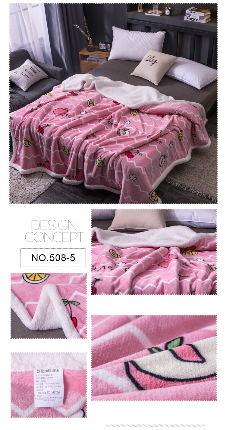 Faux Fur Blanket Floral For Queen Size