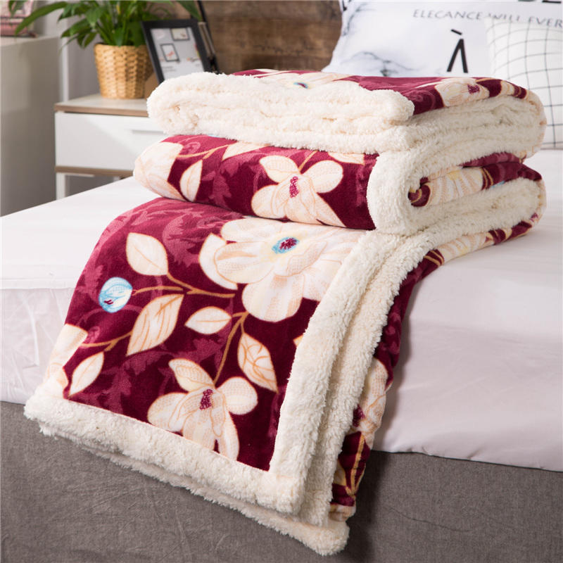 Floral Faux Fur Blanket For Queen Size