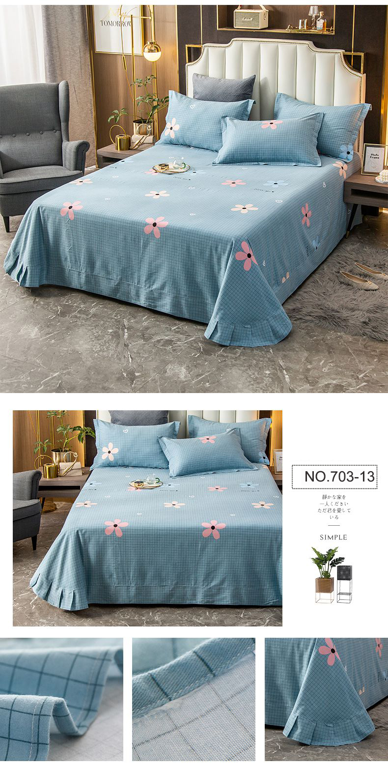 Gray Printing Bedsheet Bedding Set