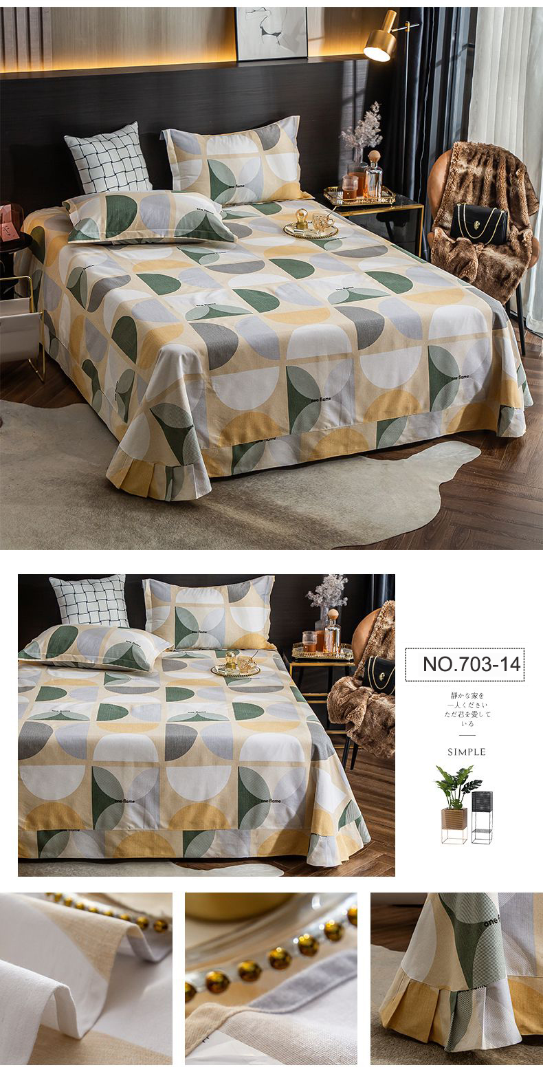 Comfortable Single Purple Printing Bed Linen Bedsheet