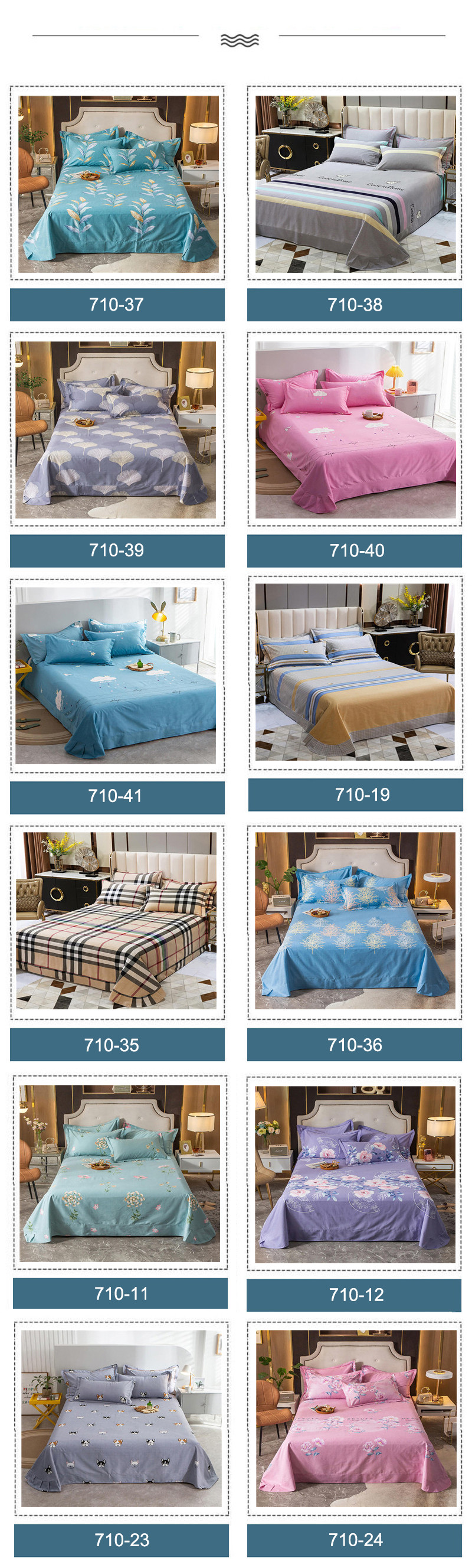 Home Textile Gingham Design Sheet Set