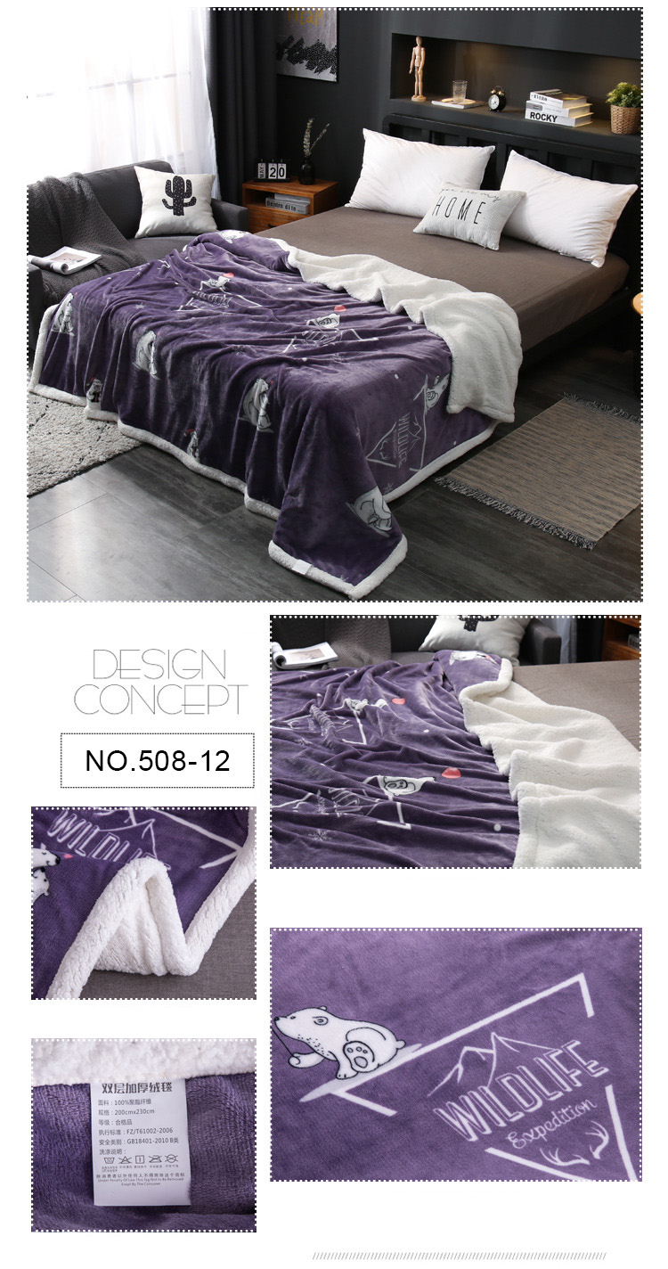 Purple Striped For Single Size Bedding Blanket