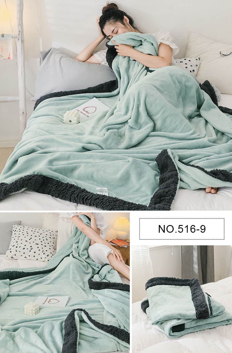 Polyester Blanket Light Grey&Black For Single Size