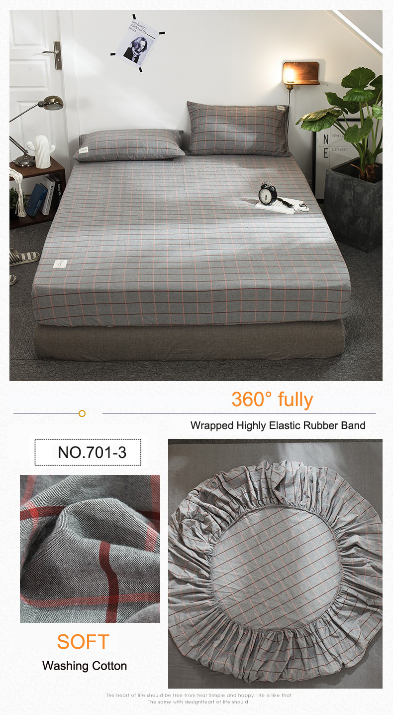 Plaid Hot Sale Fitted Bottom Sheet