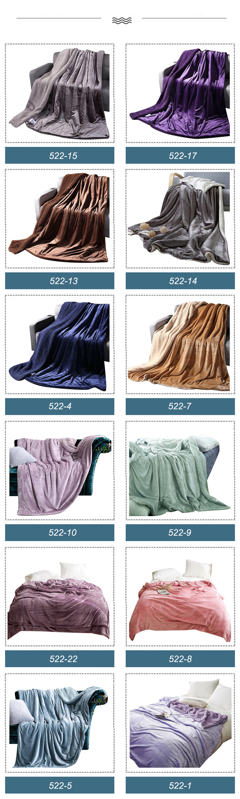 Simple Style Polyester Blanket Plush Thick