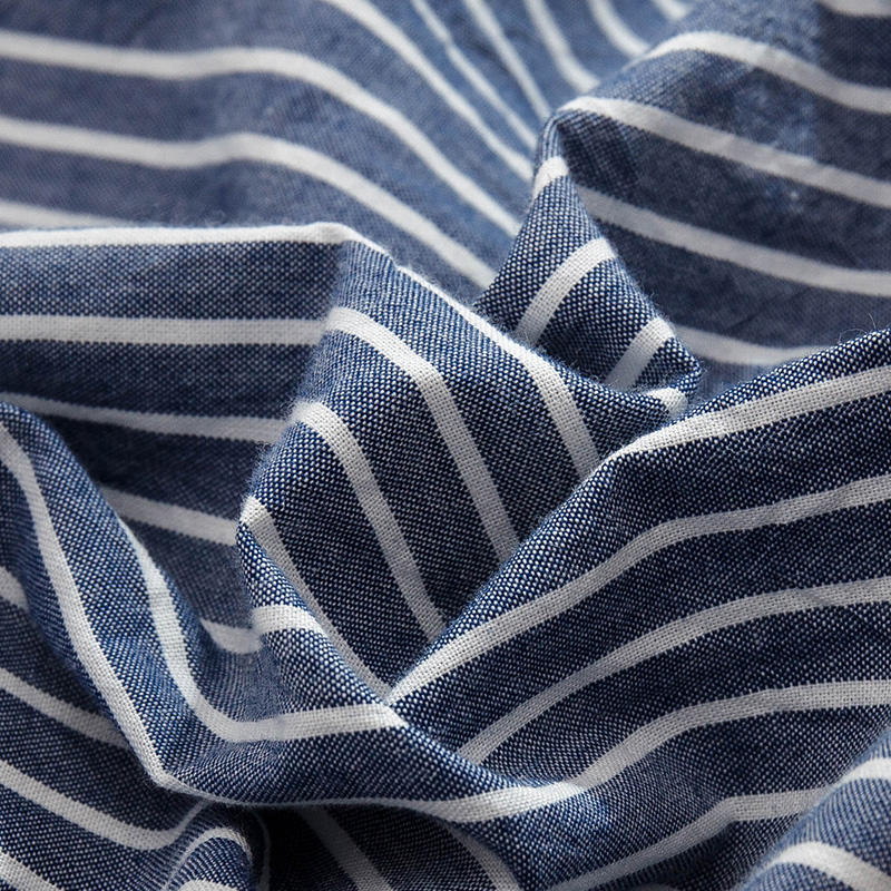 Single Navy Striped Fitted Sheet