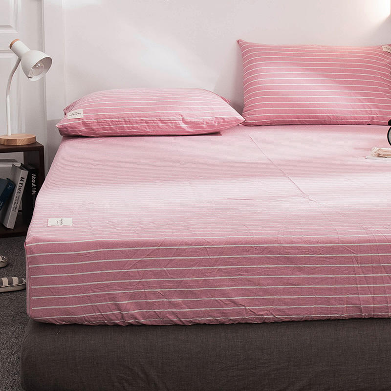Pink Striped Fitted Cover Home Bedding