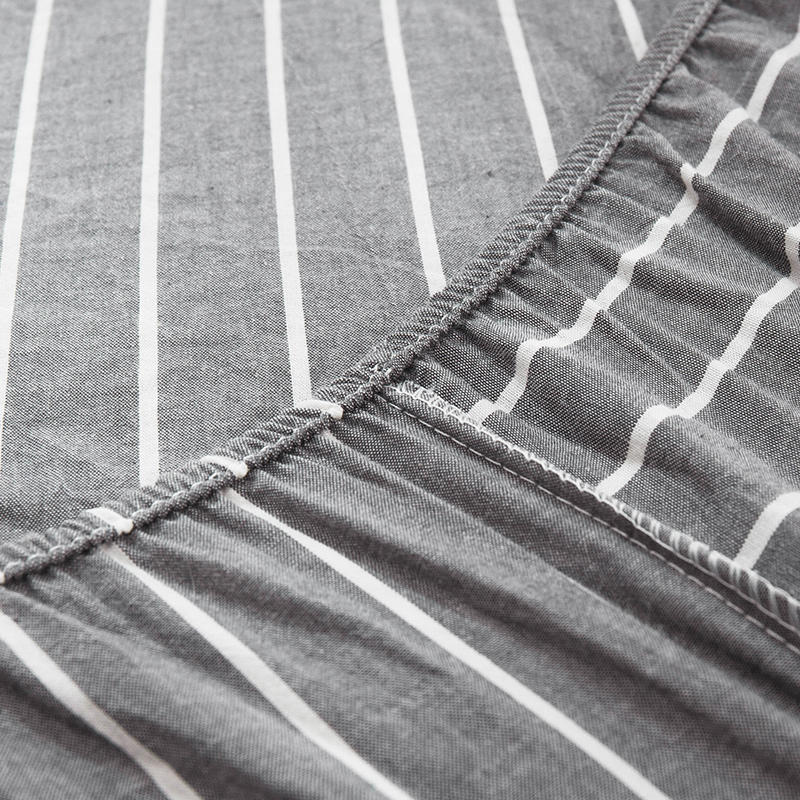 Striped Fitted Sheet Home Textile