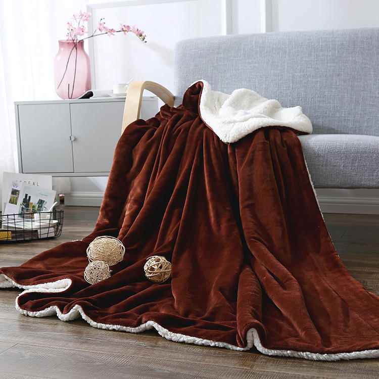 Warmth Retention Chocolate 100% Polyester Blanket