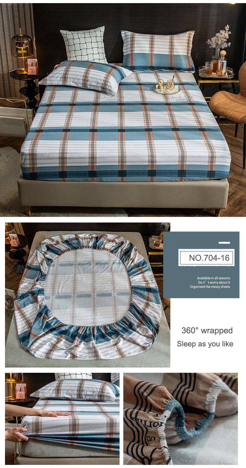 Fitted Sheet Washed Blue Bed Linen