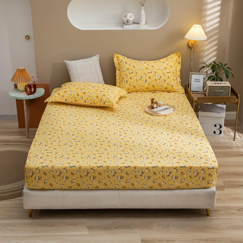 Bedsheet large size Yellow Floral Bed Linen