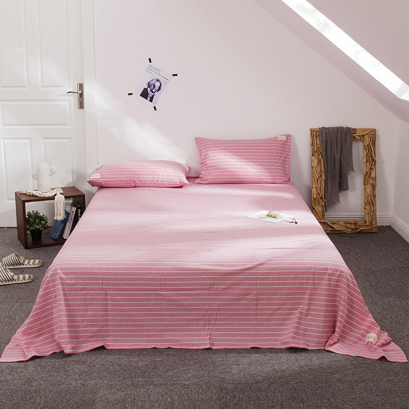 Queen Pink Striped Bedsheet
