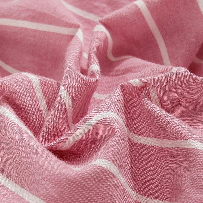 Queen Bedsheet Pink Striped