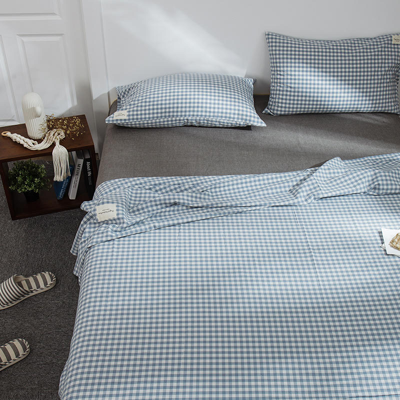 Extra Soft Bedsheet Single Plaid Bedding Set