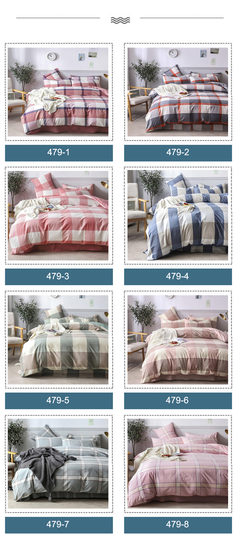 100% Washed Cotton Bed Sheets PeachPuff Striped