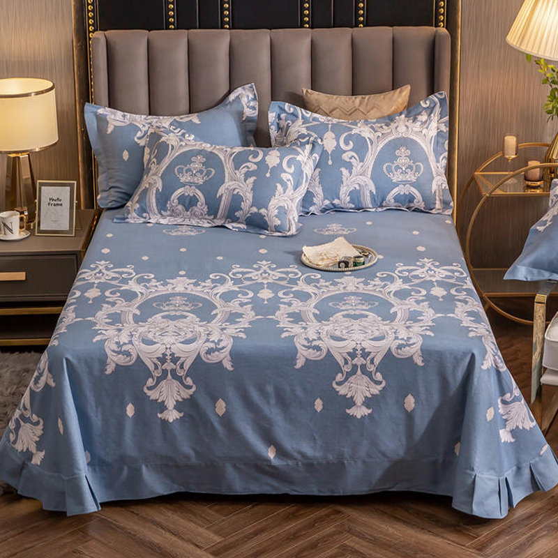 Washed Blue Bedding Set Bedsheet