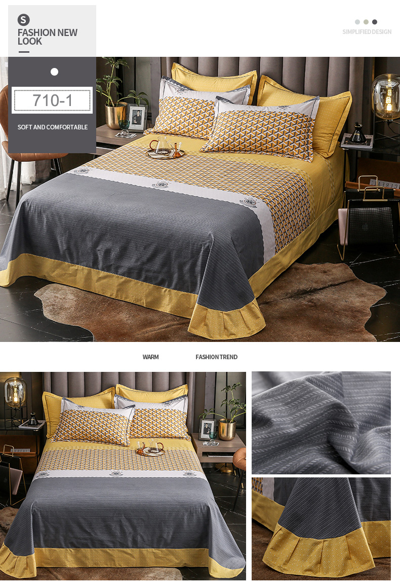 Comfortable Wrinkle For Double Bed Sheet Set