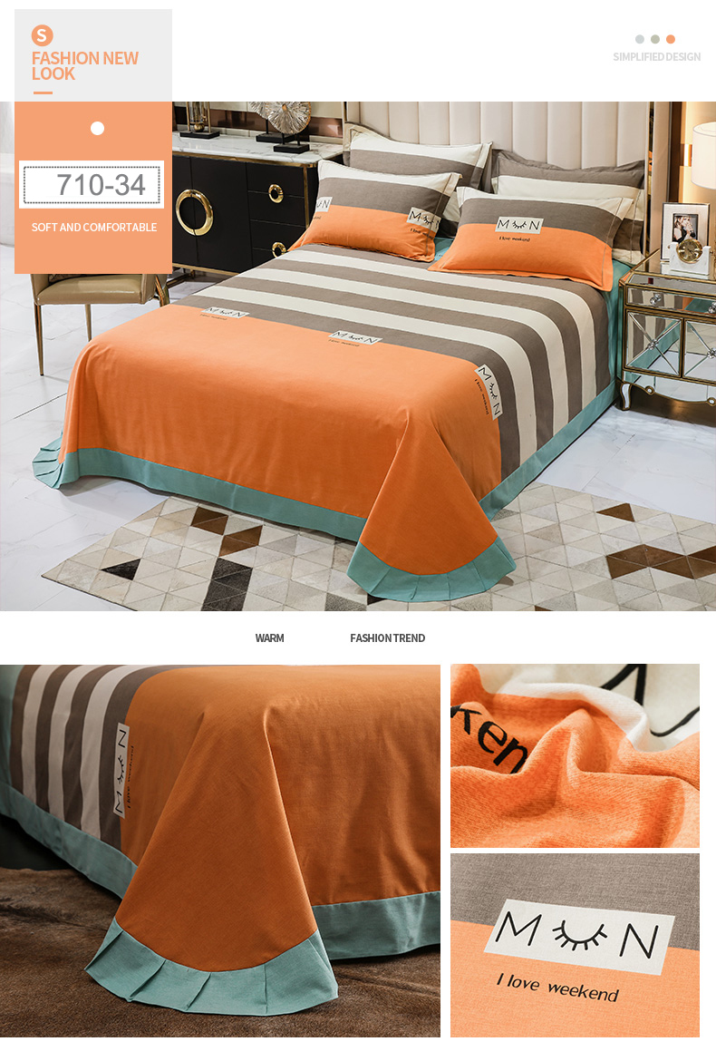 Plaid Sheet Set Bed Linen