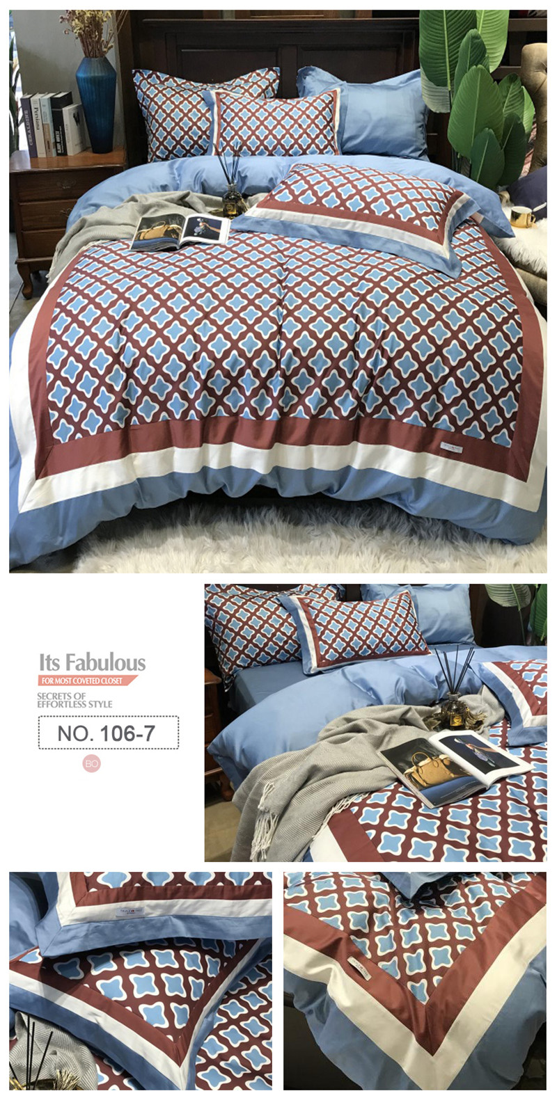 Cotton Brushed Fabric 4PCS Bed Sheet Set