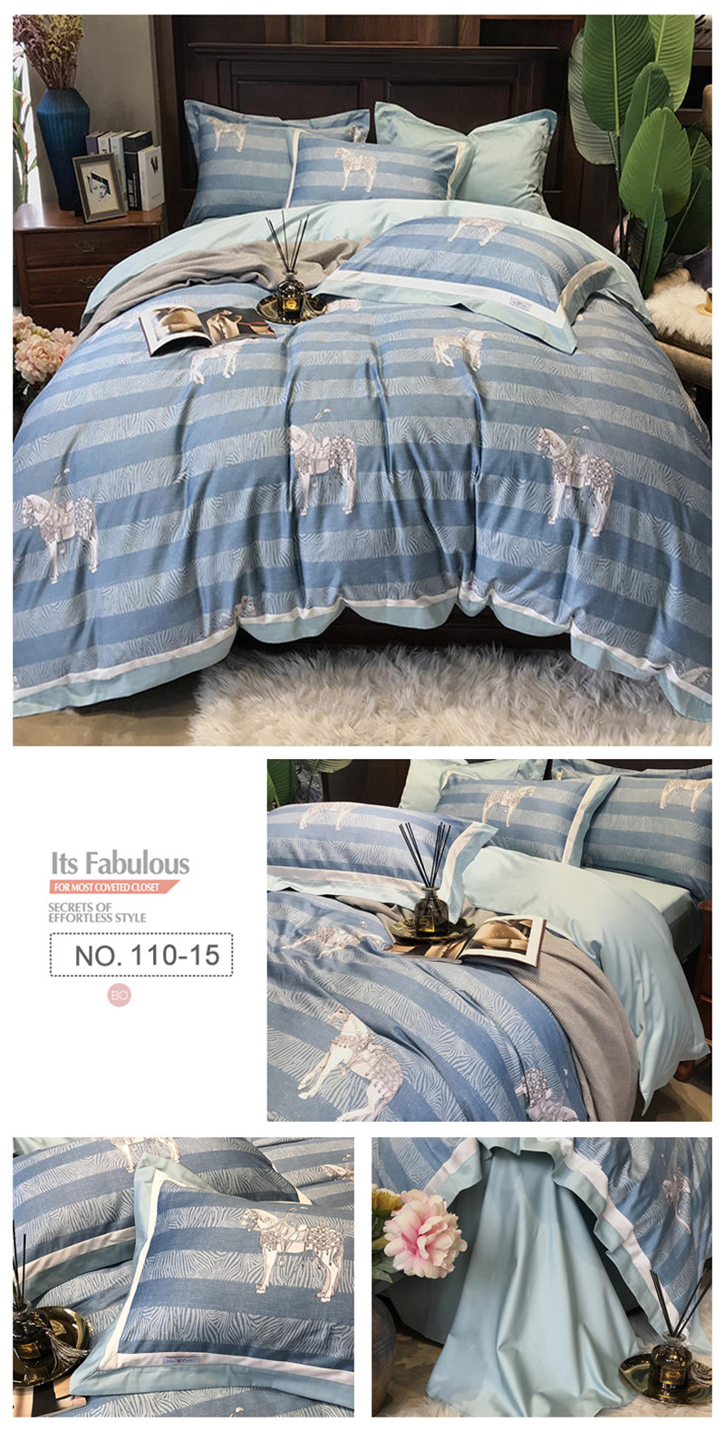 Printed Bed Linen For 4PCS Double