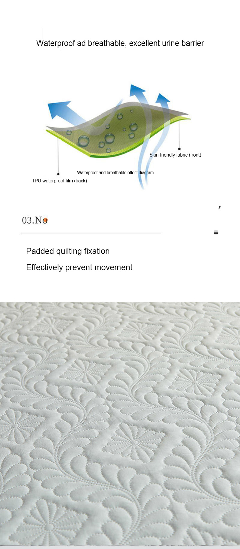 PVC Fitted Mattress Pad Bed Cover