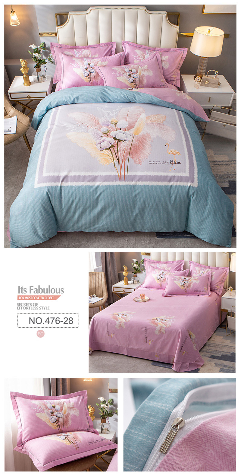 Twin Size Cotton Fabric Bed Linen