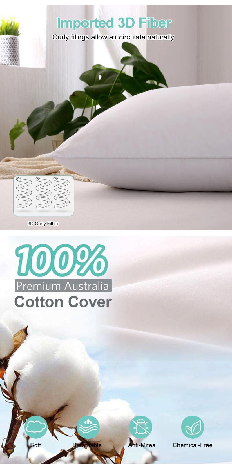Premium Hotel Bed Pillows Washable