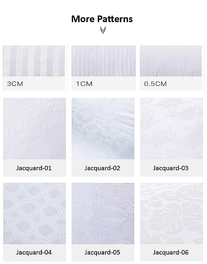 Bedding Set Cotton Polyester White Stripe