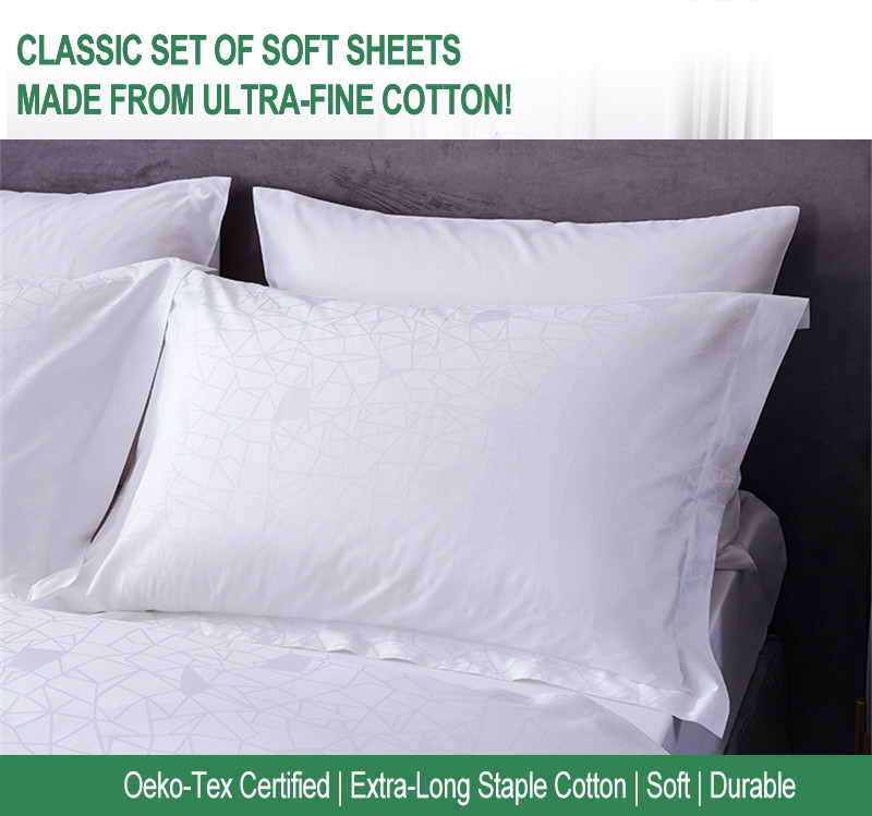 Jacquard Egyptian Cotton Polyester Blend Hotel Sheets