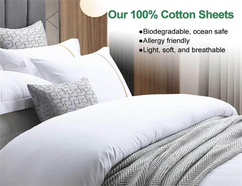 White Pima Cotton Jacquard Hotel bed sheets set