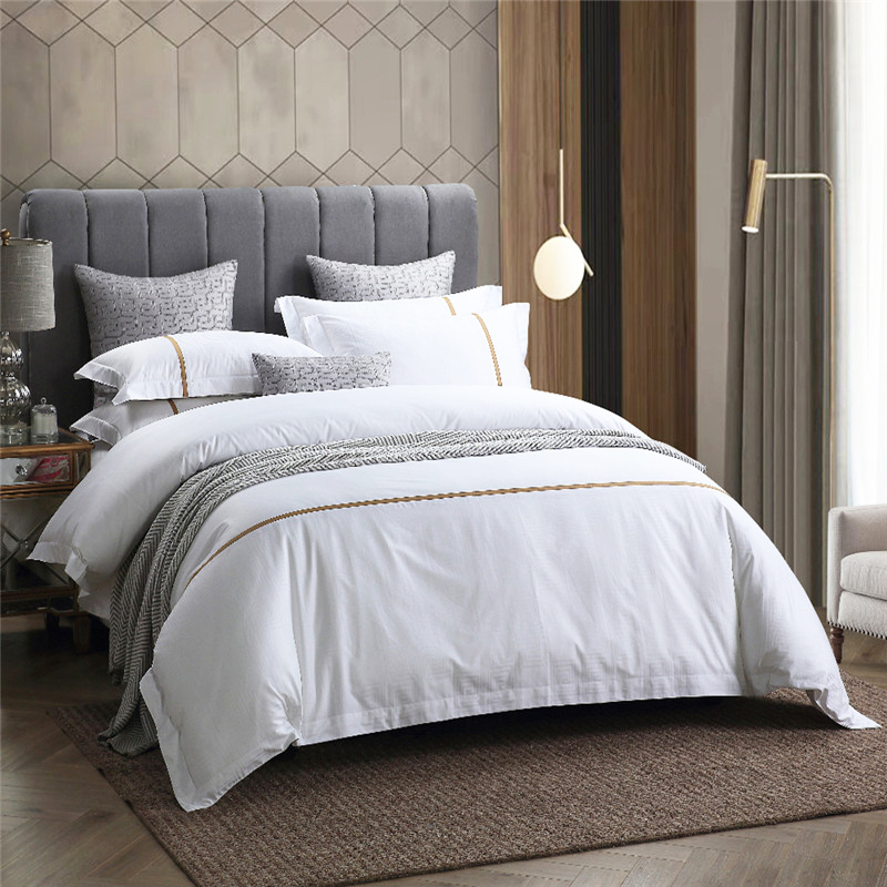 Jacquard Hotel bed sheets set Queen