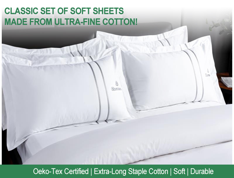 Full XL White Classic Hotel Bedding