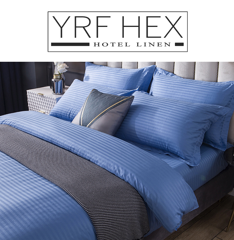 Best Non Wrinkle Blue Stripes Hotel Sheets