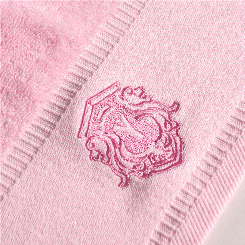 Custom logo Pink terry bath towel