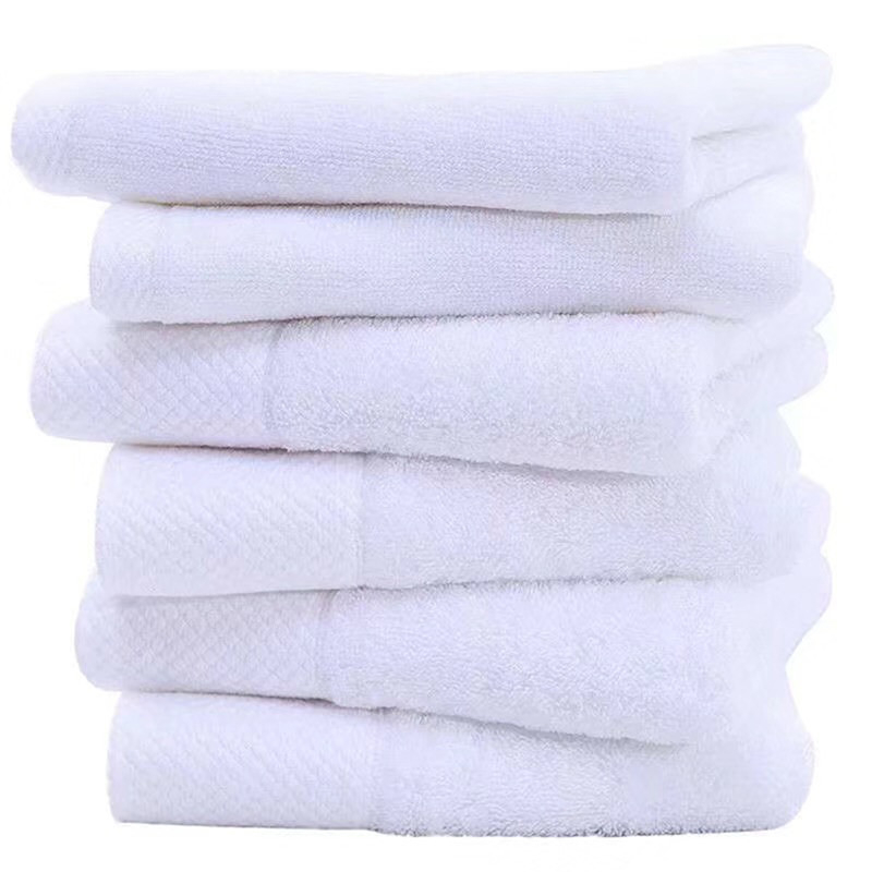 White Custom Embroidered Logo Bath Towel Set