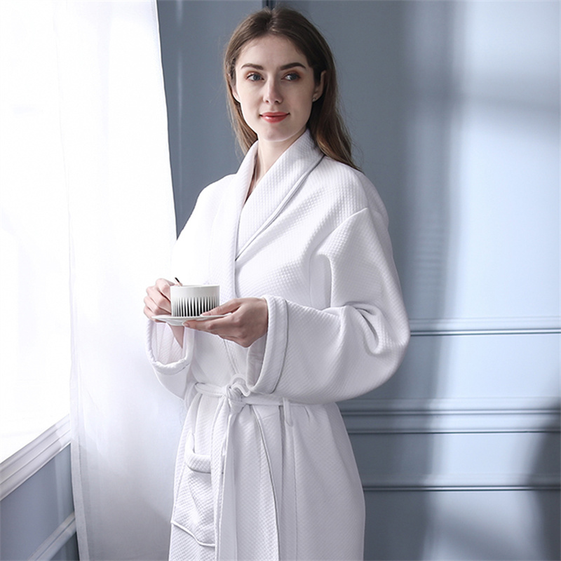 Hotel Spa Cotton Bathrobe Set Customized Thickness