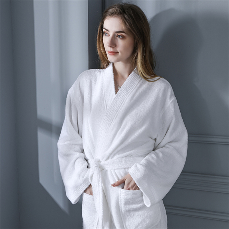 hotel bath robe Thick White