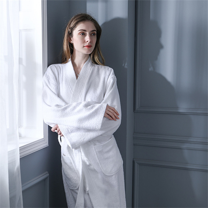 White Pure Cotton hotel bath robe