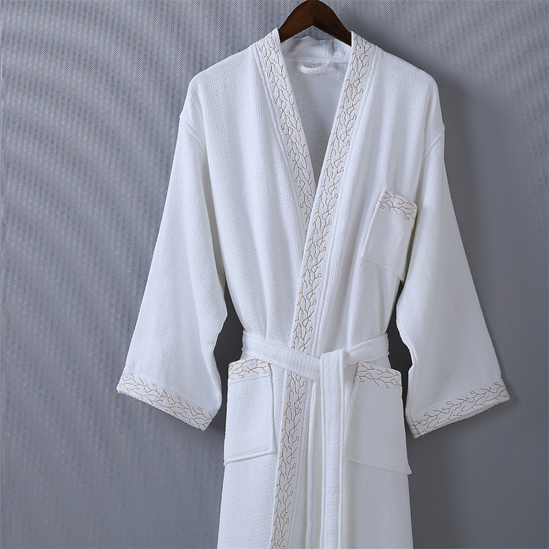 Cloth Terry Embroidered Cotton Bathrobe