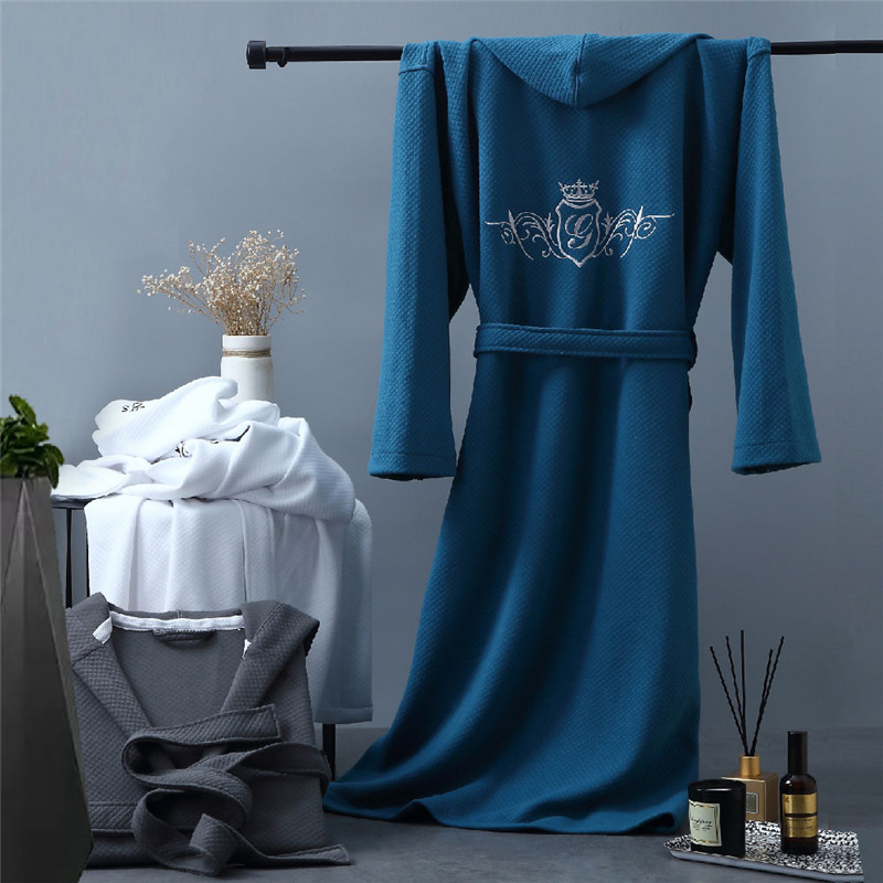 with hood Hotel Bath Robe Embroidered