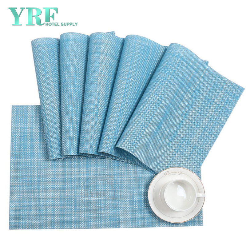Oblong Woven Not Mildew Stain Resistant Blue Table Mats