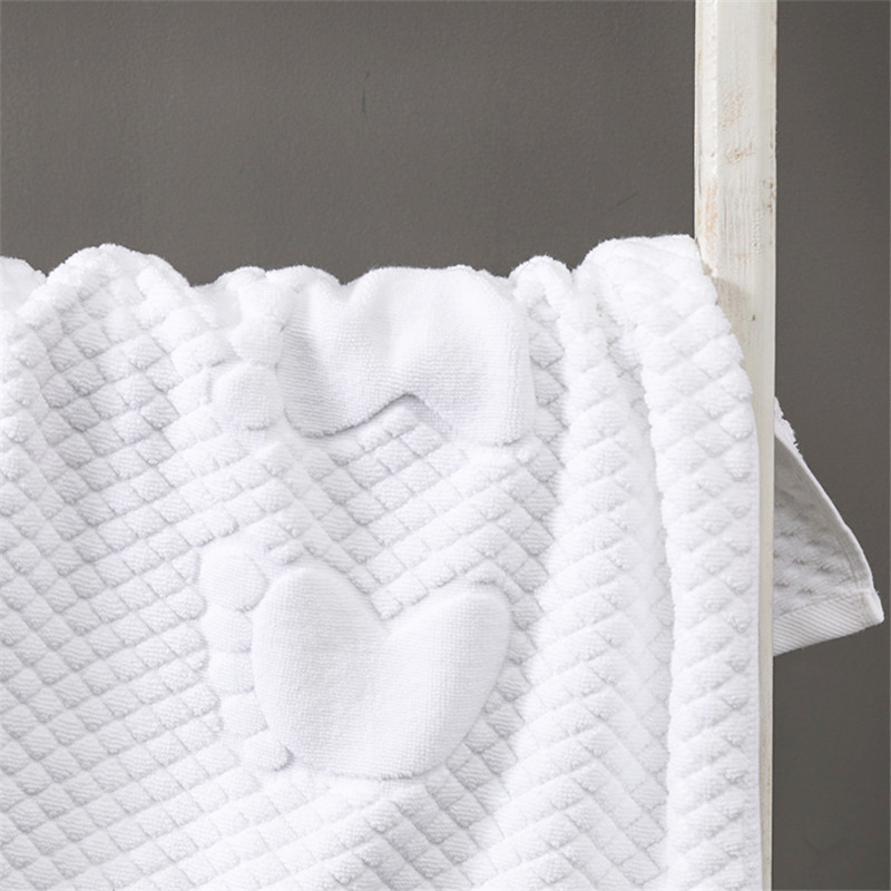 Hot Selling Hotel Customized 100% Cotton Non Slip Large White Bath Mat