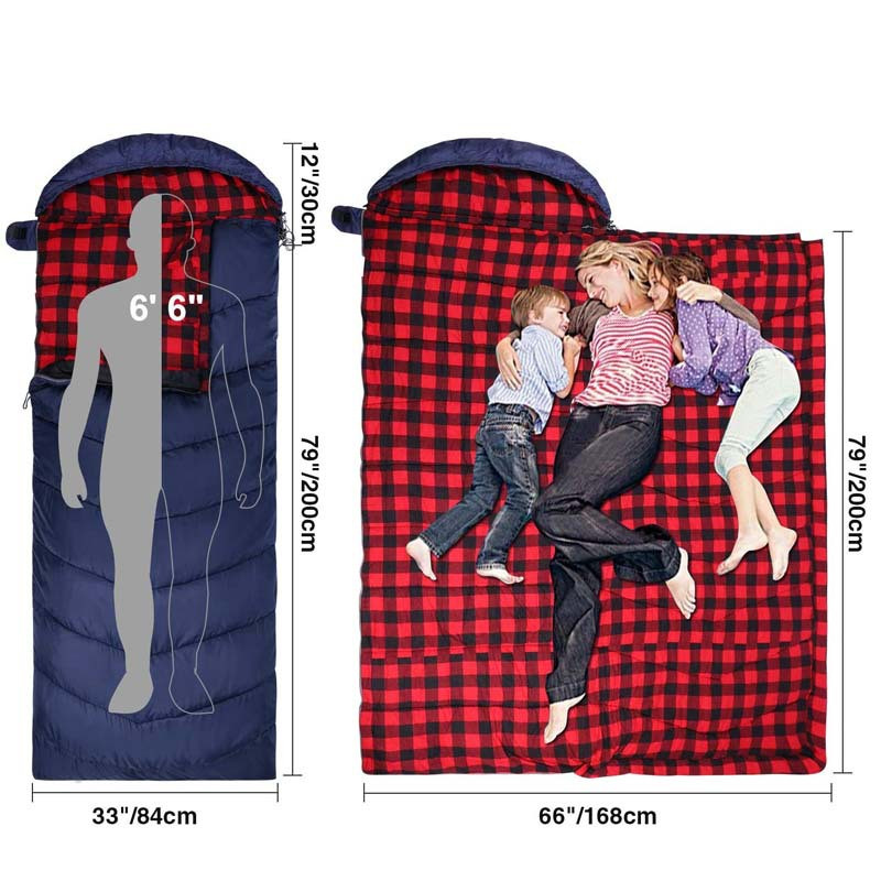 Camping And Hiking Lightweight Portable Double Sleeping Bags For Adults