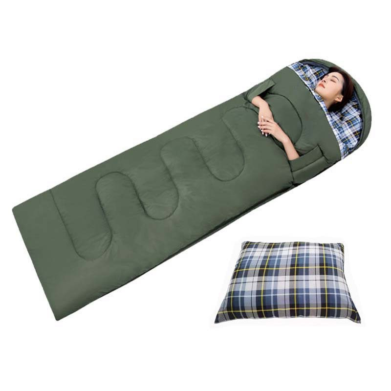 Outdoor Ultralight Envelope Keep Warm Adult Hooded Sleeping Bag For Camping