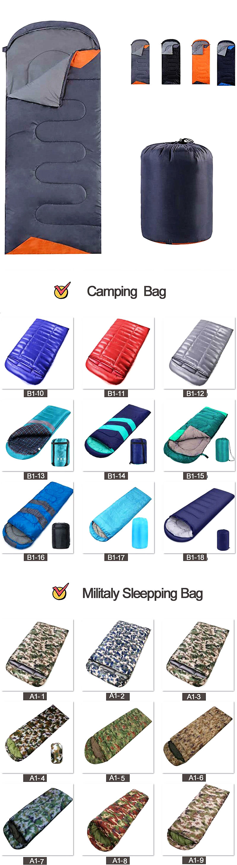 Hot Selling Customizable Winter Warm Portable Mummy Type Camping Hiking Sleeping Bag