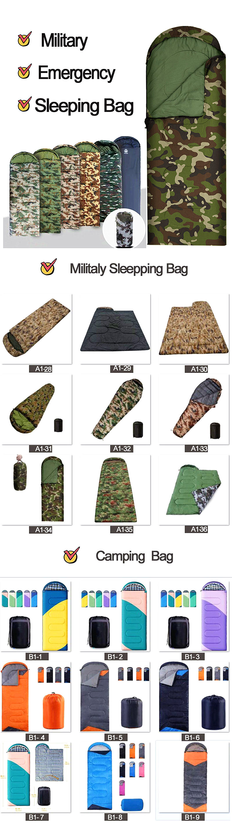 Comfortable Polyester Sleeping Bags