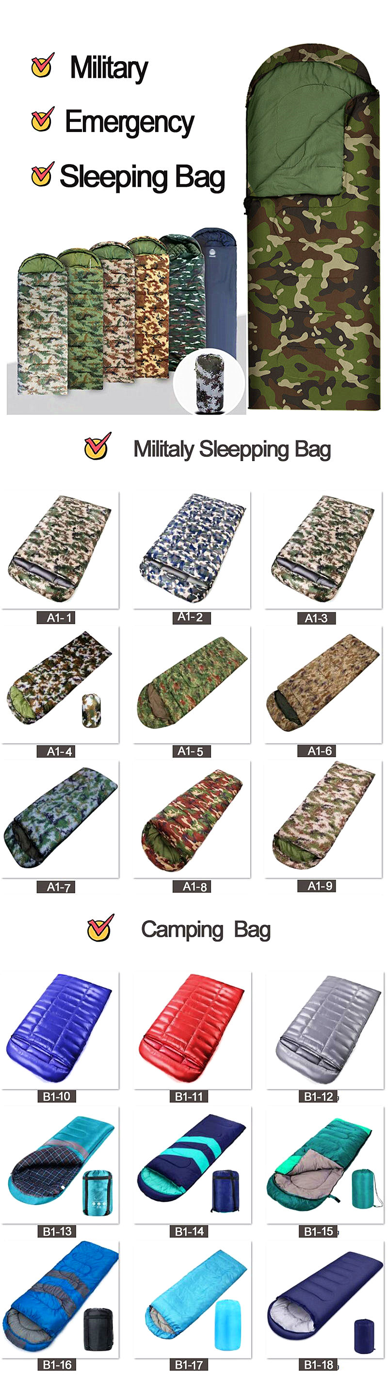 High Quality Military Sleeping Bag