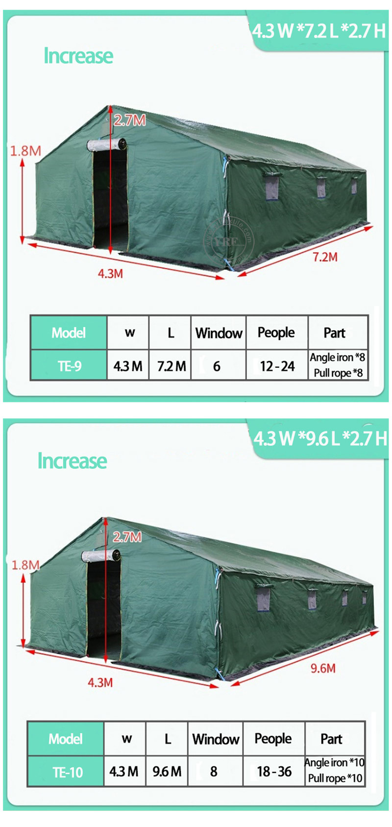 2023 9 Person family camping tent with rooms