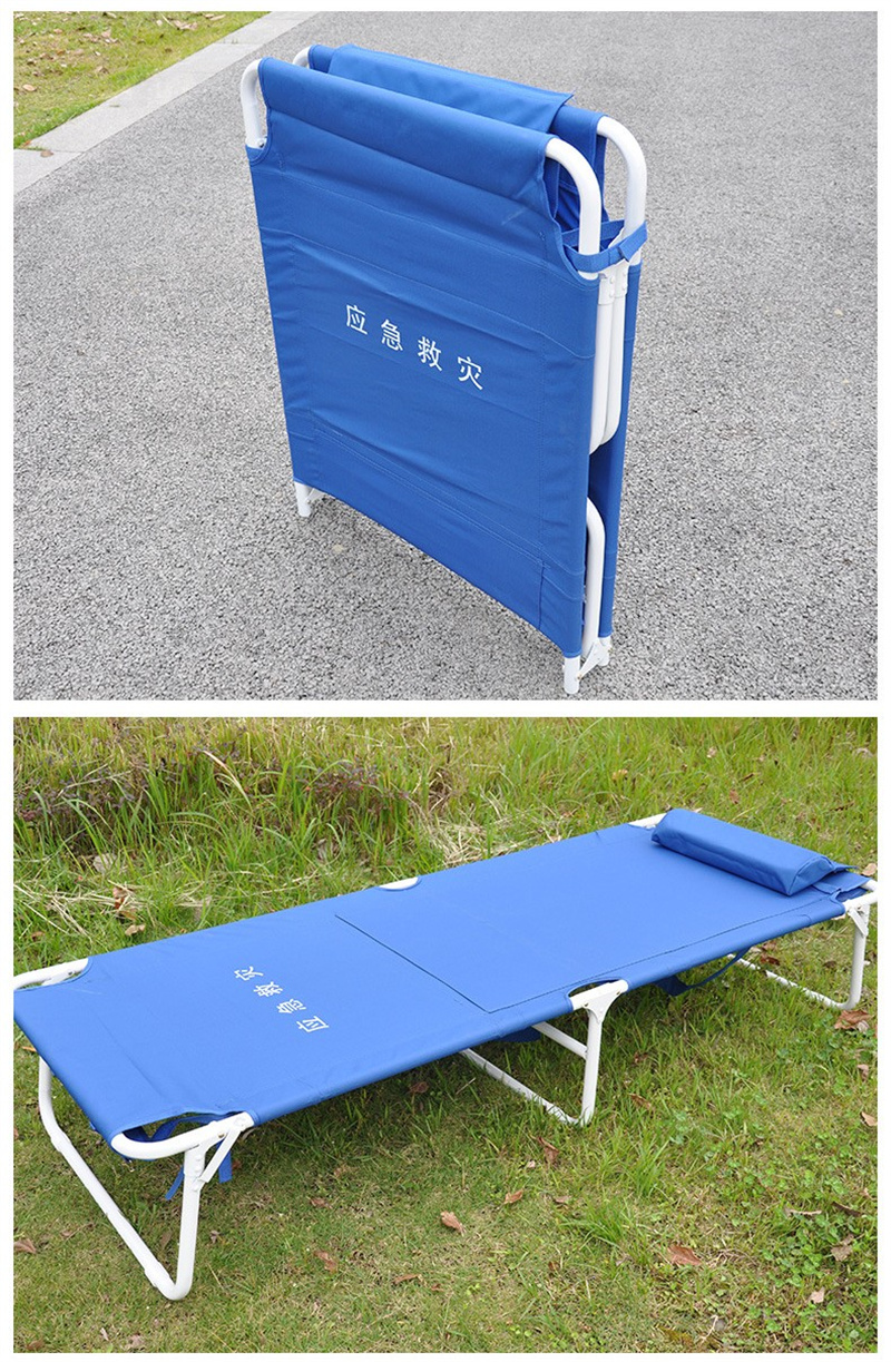 Oxford adjustable metal camping sun Emergency Relief Folding bed with sunshade