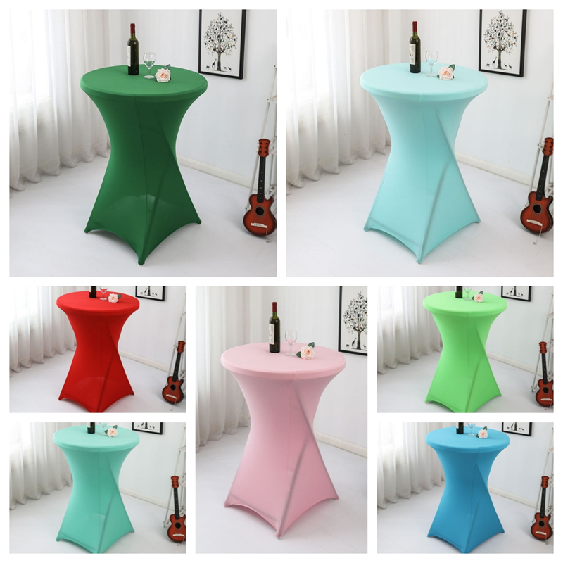 Fitted Polyester Rectangular Tablecloth Stretch Wedding Spandex Table Cover